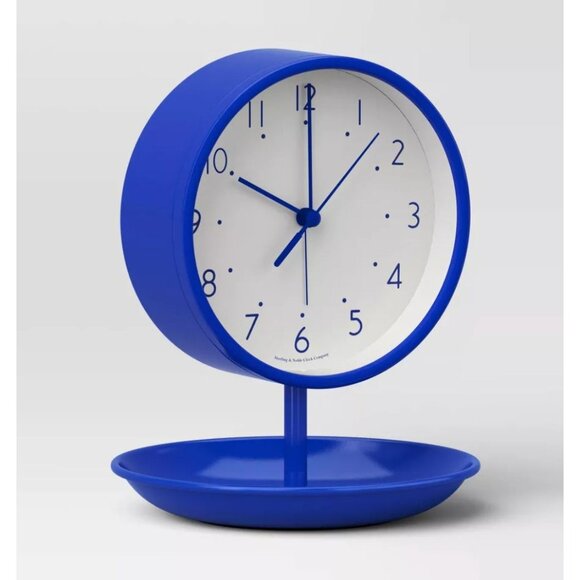 Room Essentials Blue Trinket Tray Alarm Clock Round Design - Picture 7 of 7